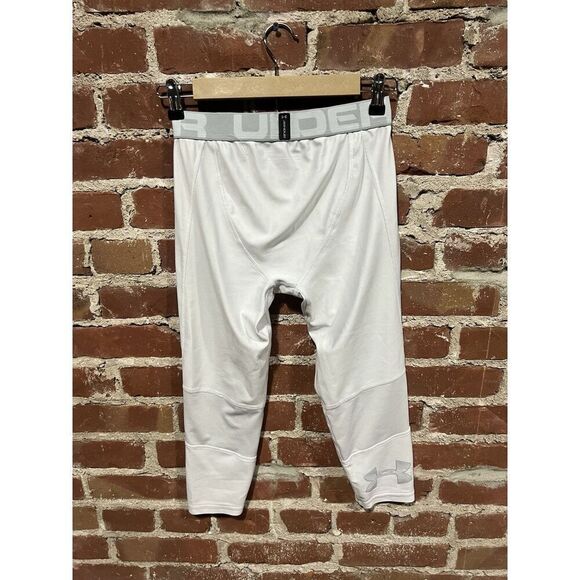 Under Armour Youth Boys White Cropped Compression Pants Size XL - Picture 2 of 3